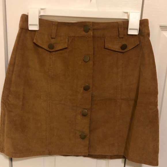 🍁Mini Skirt | Corduroy | Tan / Beige - Picture 2 of 4